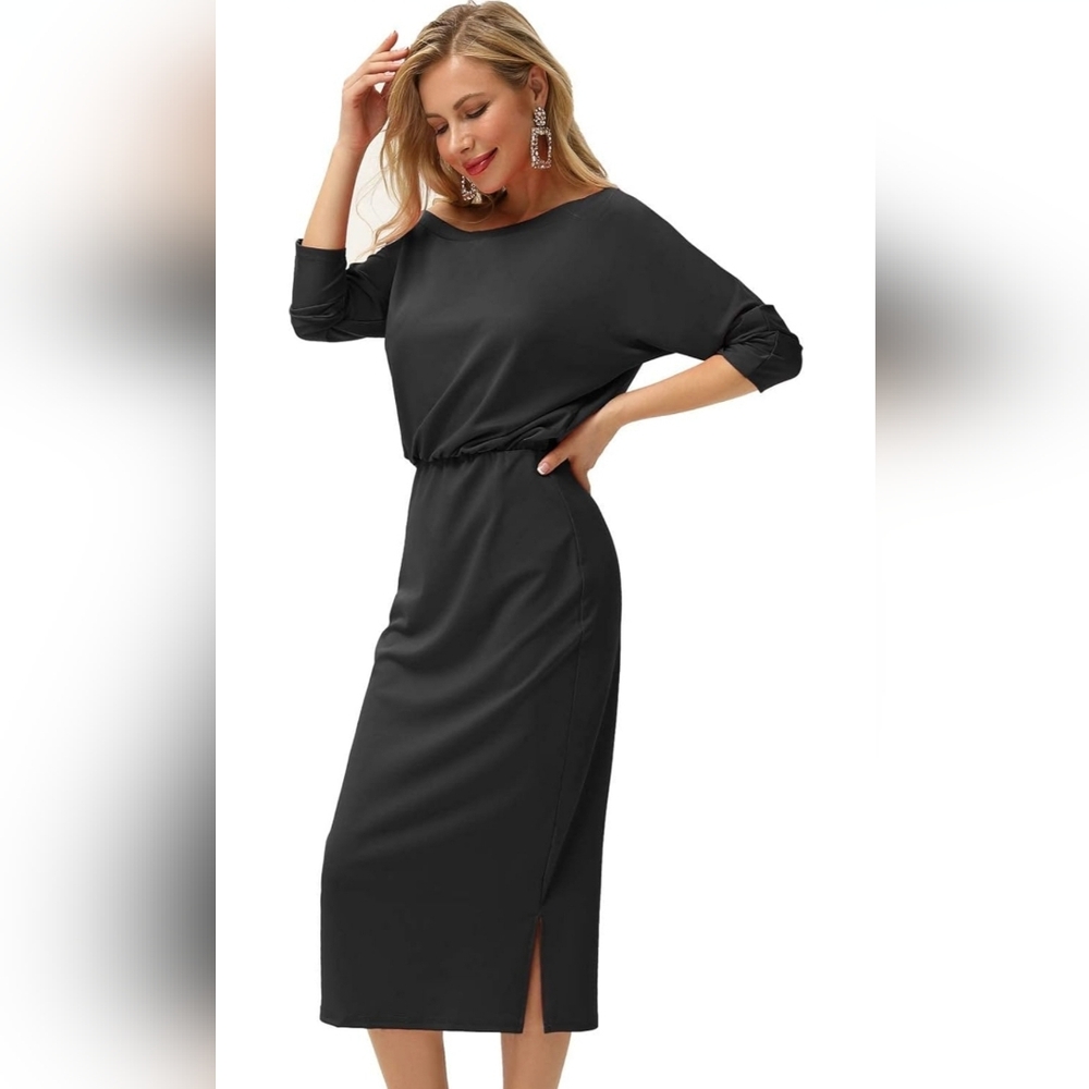 NWT GRACE KARIN Women's 3/4 Sleeve Elastic Waist Business Pencil Dress Size